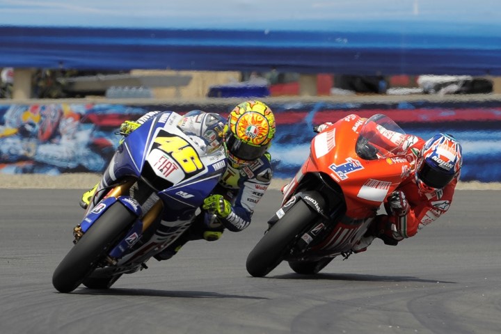 Rossi Stoner Yamaha Ducati Laguna Seca 2008 motogp gp sacacorchos