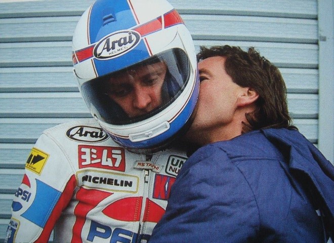 Schwantz y Sheene beso suzuki