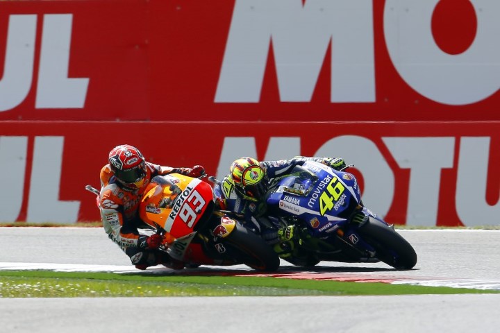 Marc Marquez Valentino Rossi Assen chicane 2015 incidente