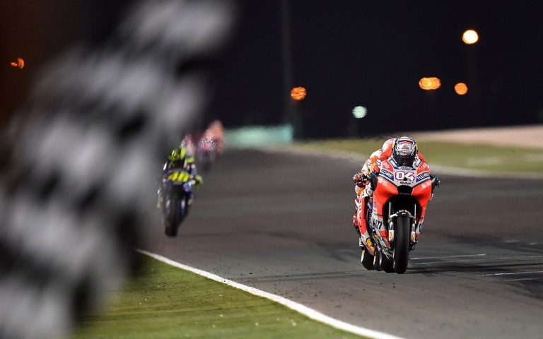 Andrea Dovizioso (ITA)<br /> Ducati Team<br /> Ducati<br /> MotoGP<br /> GP Qatar 2018 (Circuit Losail)<br /> 16-18.03.2018<br /> photo: Michelin