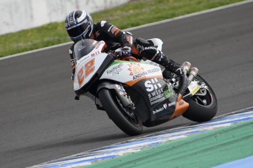 Sam Lowes, durante los test de Jerez