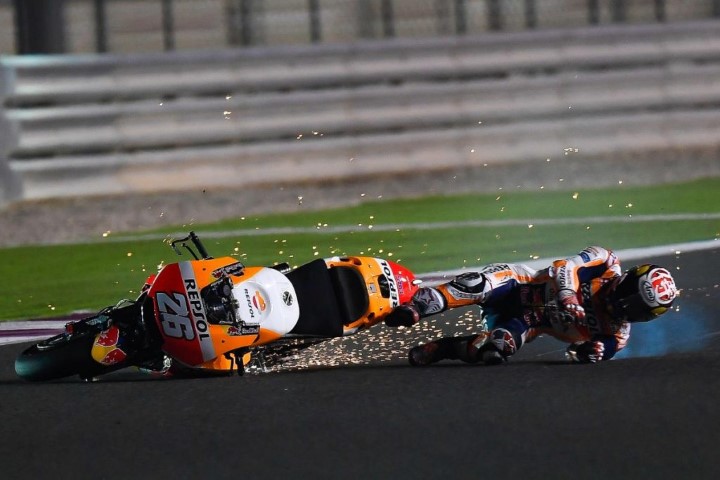 Caida pedrosa honda qatar qatartest motogp gp losail