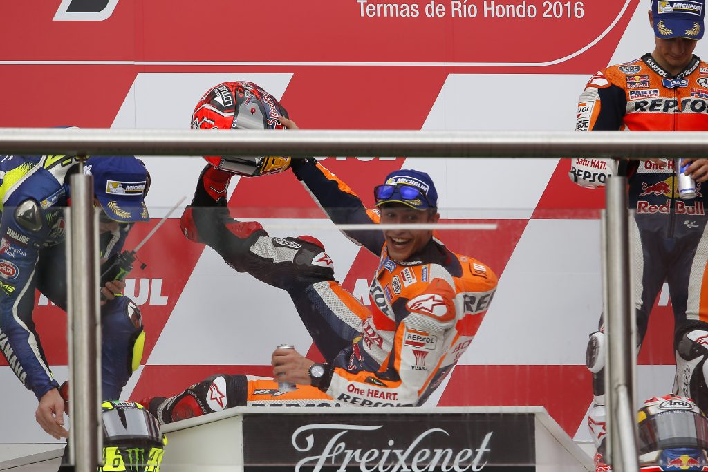 marquez rossi pedrosa podio 2016 motogp