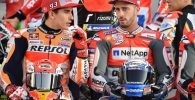 Marc Marquez (SPA) Andrea Dovizioso (ITA) MotoGP GP Qatar 2018 (Circuit Losail) 16-18.03.2018 photo: Michelin