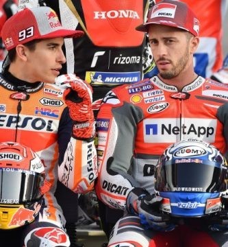 Marc Marquez (SPA) Andrea Dovizioso (ITA) MotoGP GP Qatar 2018 (Circuit Losail) 16-18.03.2018 photo: Michelin