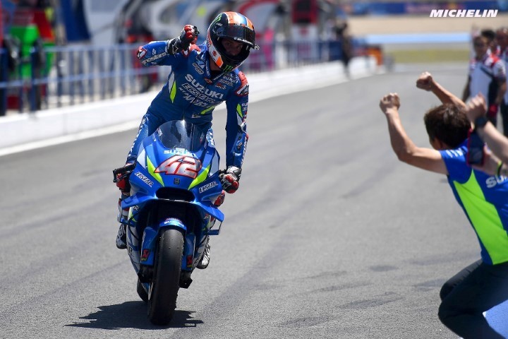 Alex Rins (SPA)<br /> Team Suzuki Ecstar<br /> Suzuki<br /> MotoGP<br /> GP Spain 2019 (Circuit Jerez)<br /> 3-5.05.2019<br /> photo: MICHELIN