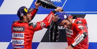 andrea dovizioso danilo petrucci ducati podio le mans