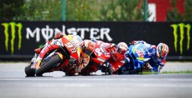 Marc Márquez Andrea Dovizioso Alex Rins durante la carrera de Brno