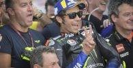 Valentino Rossi tras conseguir la segunda posición en la parrilla de salida en el Gran Premio del Reino Unido