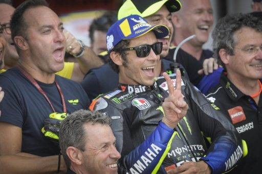 Valentino Rossi tras conseguir la segunda posición en la parrilla de salida en el Gran Premio del Reino Unido