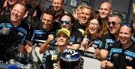 Luca Marini en el parque cerrado después de la sesión de clasificación de Moto2 en el Gran Premio de Alemania