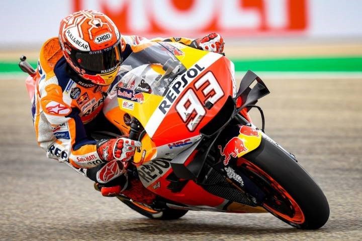 Marc Márquez durante el Gran Premio de Aragón de MotoGP