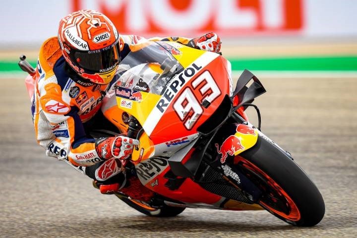Marc Márquez durante el Gran Premio de Aragón de MotoGP