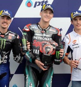 Maverick Vinales (SPA) Fabio Quartararo (FRA) Marc Marquez (SPA) MotoGP