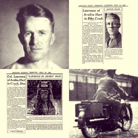 Recortes de prensa sobre el fatal accidente lawrence de arabia