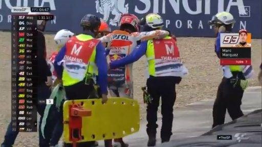 marc márquez, motogp, gp tailandia, buriram, honda, caida