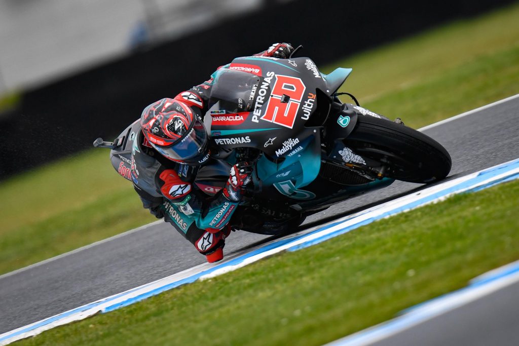 Fabio Quartararo rodando con la Yamaha durante los entrenamientos libres del Gran Premio de Australia