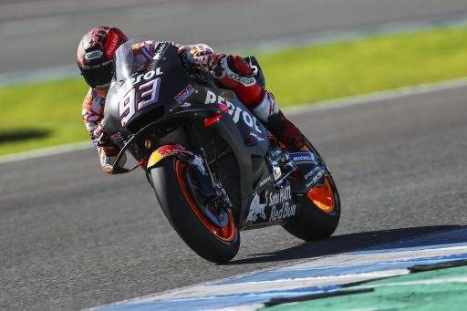 Marc Márquez durante los test de pretemporada en Jerez