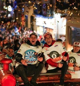 Márquez Marc Álex fiesta Cervera título celebración MotoGP Moto 2