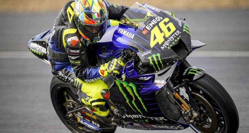 Valentino Rossi durante los últimos test en Jerez pilotando la Yamaha de MotoGP 