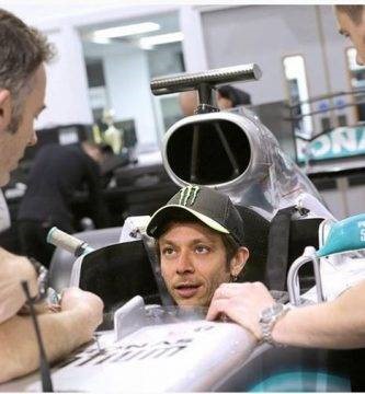 Rossi Hamilton Yamaha Mercedes Cheste intercambio