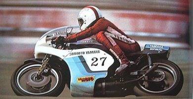 Palomo con la Yamaha 750 con la que ganaría el trofeo FIM de 1976