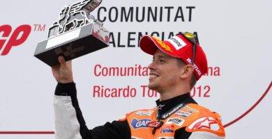 Casey Stoner durante el Gran Premio de la Comunitat Valenciana de MotoGP en el año 2012