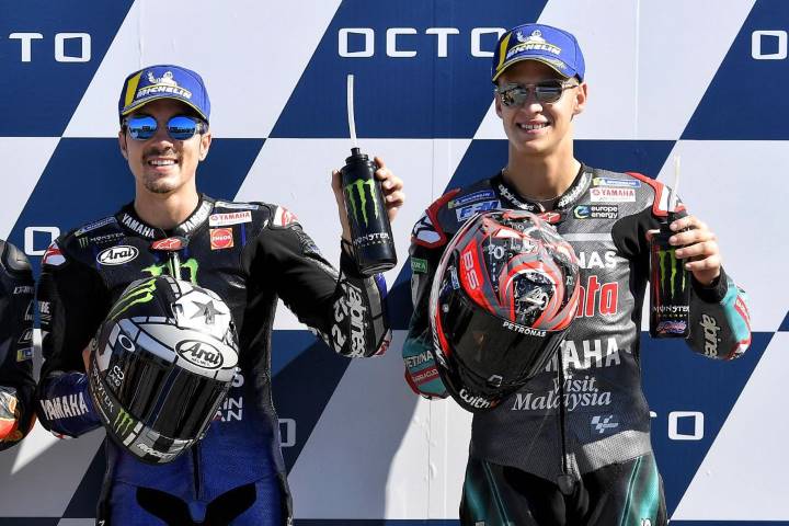 Maverick Viñales y Fabio Quartataro pilotos de Yamaha en MotoGP