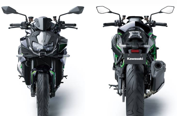 Frontal y trasera de kawasaki Z H2