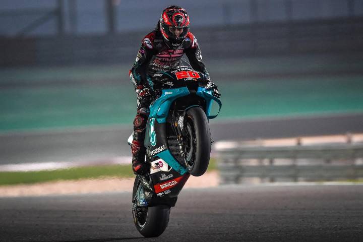 Maverick Viñales Valentino Rossi MotoGP Yamaha Meregalli Qatar Test