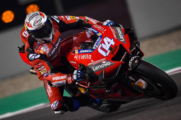 Andrea Dovizioso durante los últimos test de MotoGP en Qatar