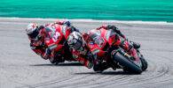 Andrea Dovizioso y Danilo Petrucci durantelos test de Qatar de MotoGP