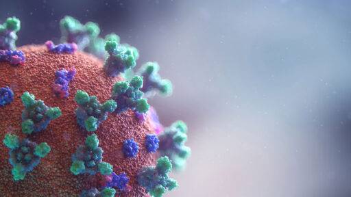 Imagen simulada de un virus al microscopio