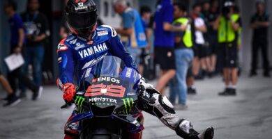 Jorge Lorenzo pilotando la Yamaha durante los últimos test de MotoGP