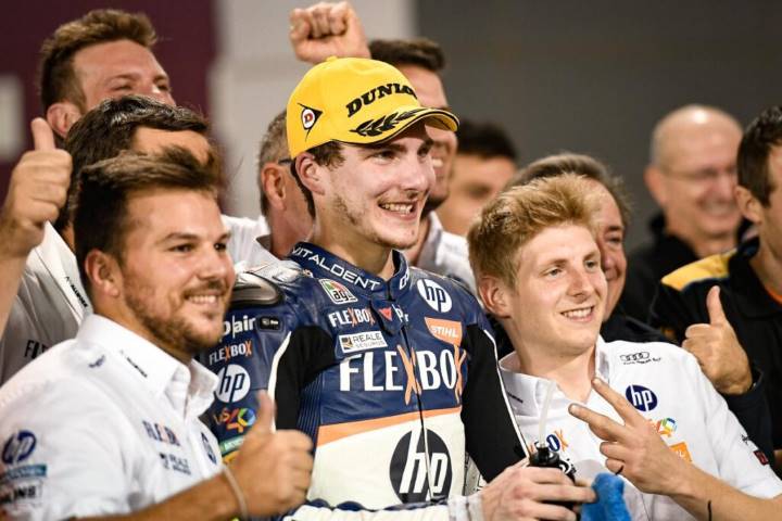 Lorenzo Baldassarri durante el Gran Premio de Qatar 