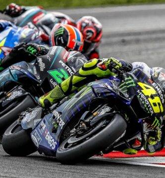 Valentino Rossi durante una prueba de MotoGP