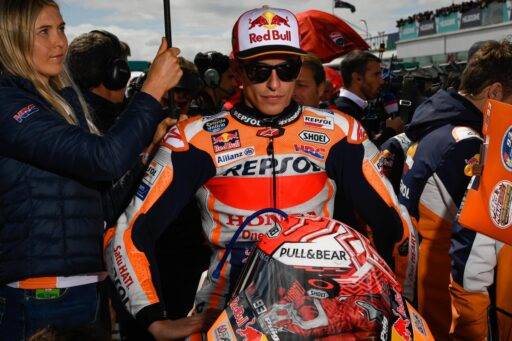 Marc Márquez en la parrilla de salida de MotoGP sobre su Honda número 93
