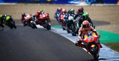 Carrera de MotoGP de 2019 en el Circuito de Jerez Ángel Nieto con Marc Márquez al frente