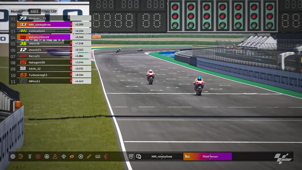 Álex Márquez y Marc Márquez durante el GP virtual de Misano de MotoGP