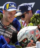 Fabio Quartararo y Marc Márquez en el podio de MotoGP