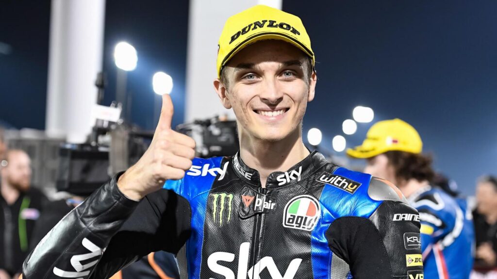 Luca Marini durante la carrera de Qatar