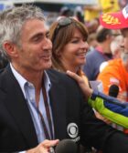 Valentino Rossi y Mick Doohan en el parque cerrado de MotoGP