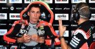 Aleix Espargaró en el box de Aprilia durante la carrera de MotoGP en el Circuito de Jerez Angel Nieto