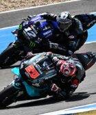 Maverick Viñales y Fabio Quartararo durnate la carrera de MotoGP del Gran Premio de Andalucía de MotoGP