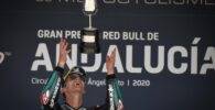 Fabio Quartararo en el podio de Jerez tras ganar en el Gran Premio de Andalucía de MotoGP
