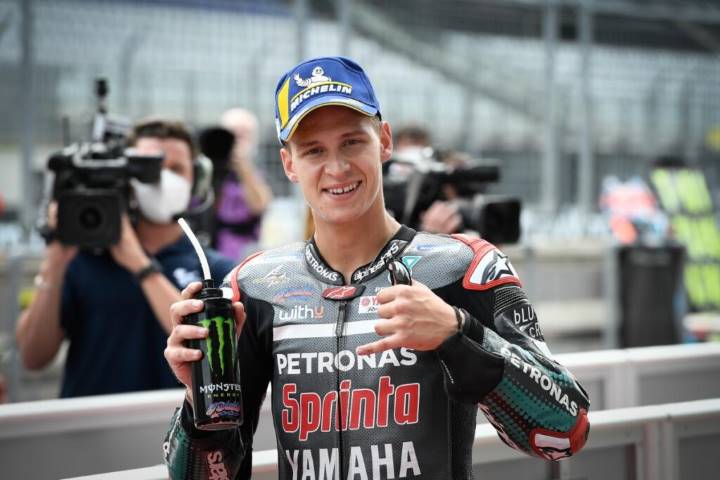 Fabio Quartararo en el parque cerrado de MotoGP ayer tras la sesión de clasificación en el Gran Premio de Austria
