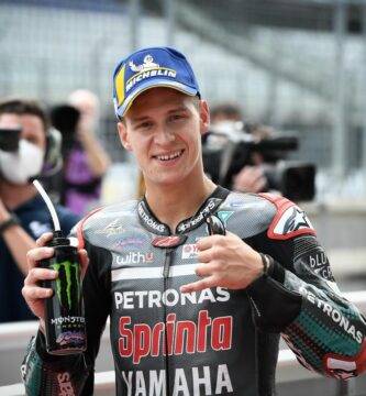 Fabio Quartararo en el parque cerrado de MotoGP ayer tras la sesión de clasificación en el Gran Premio de Austria