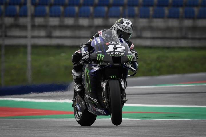 Maverick Viñales pilotando la Yamaha durante el GP de Austria de MotoGP