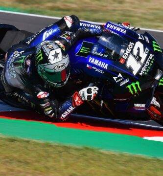 Maverick Viñales durante la sesión de clasificación de MotoGP