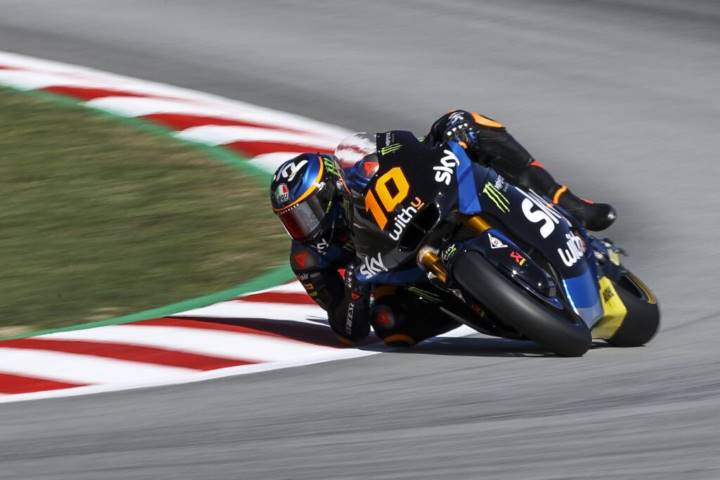 Luca Marini durante la carrera de Moto2 del Gran Premio de Catalunya 